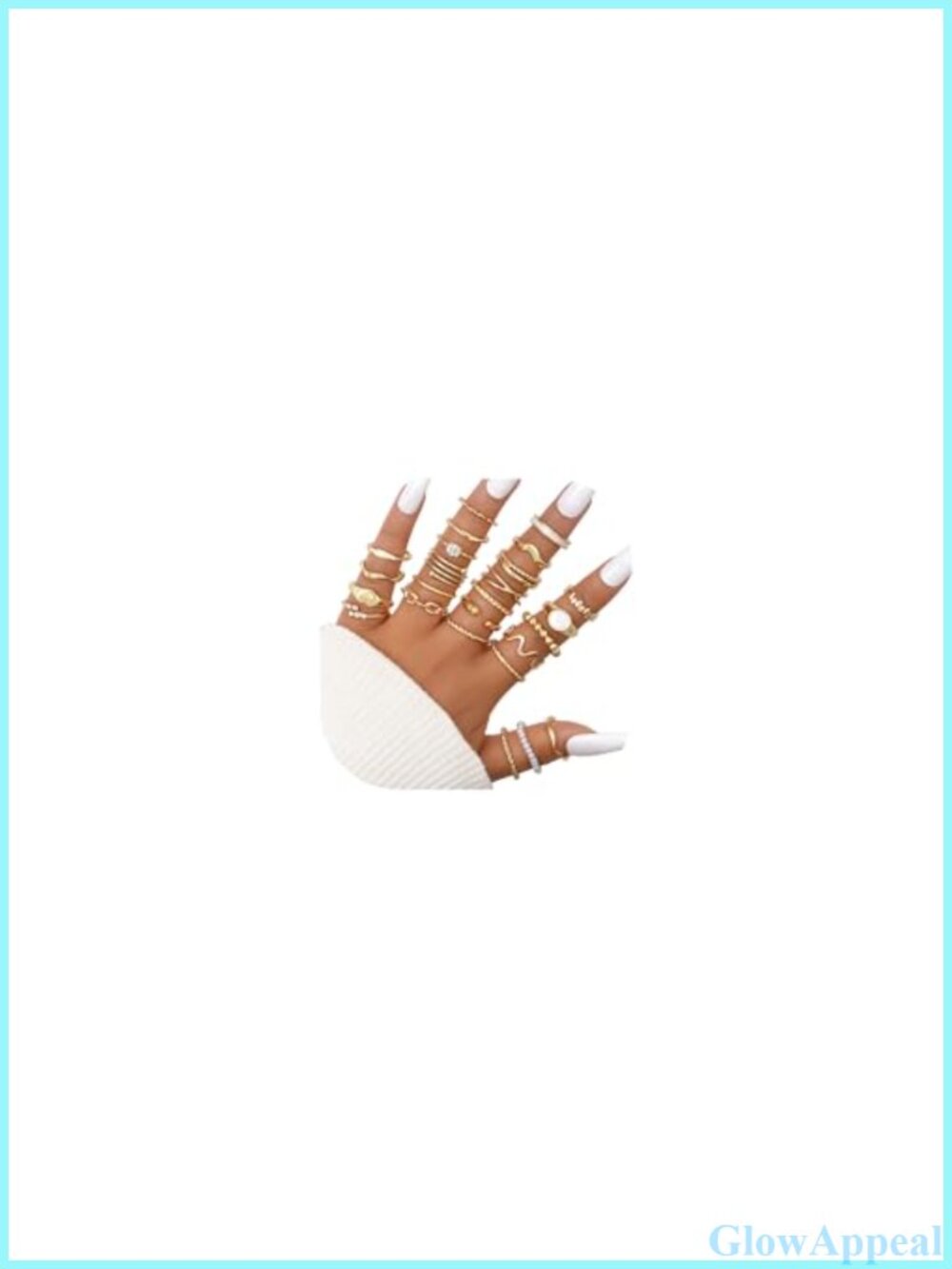 25 Pc Chunky Stacking Rings Set Adjustable Midi Statement Rings Gift Box - Picture 1 of 6